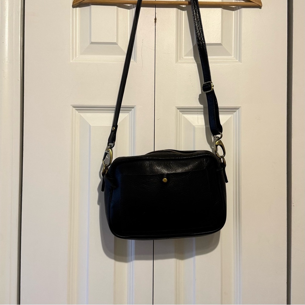 Madewell Black Leather Shoulder Bag